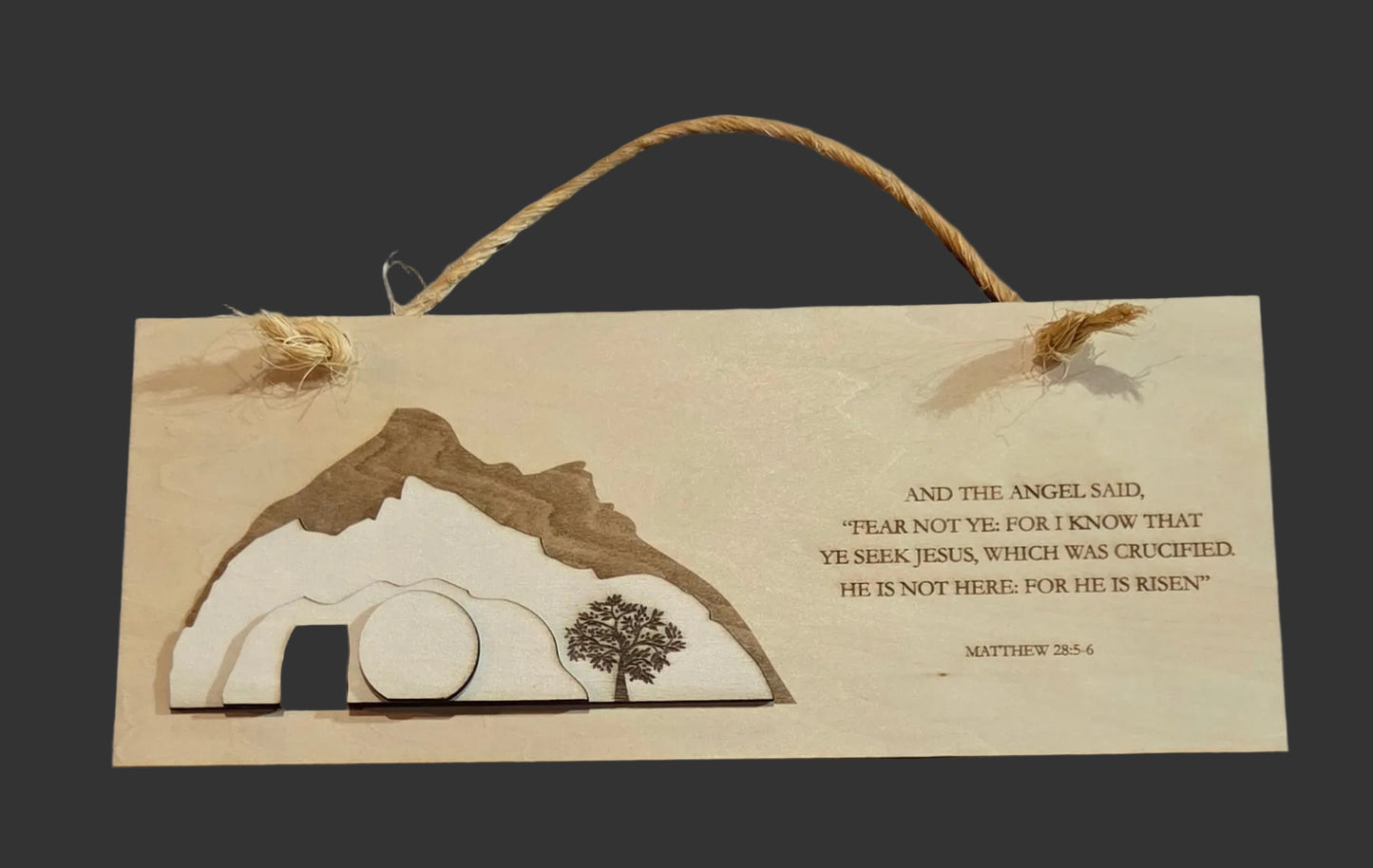 He Is Risen! engraved wooden picture